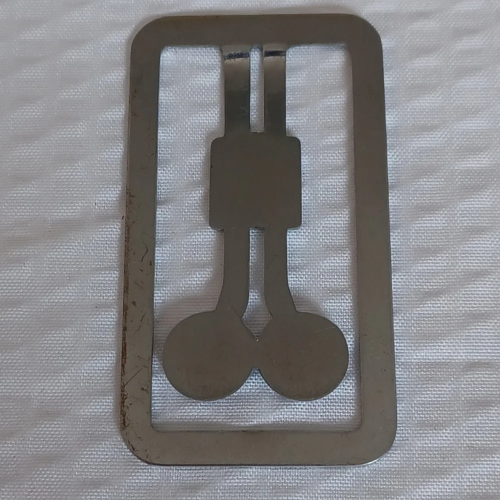 VINTAGE SWEDISH AMERICAN LINE METAL MONEY CLIP/BOOKMARK